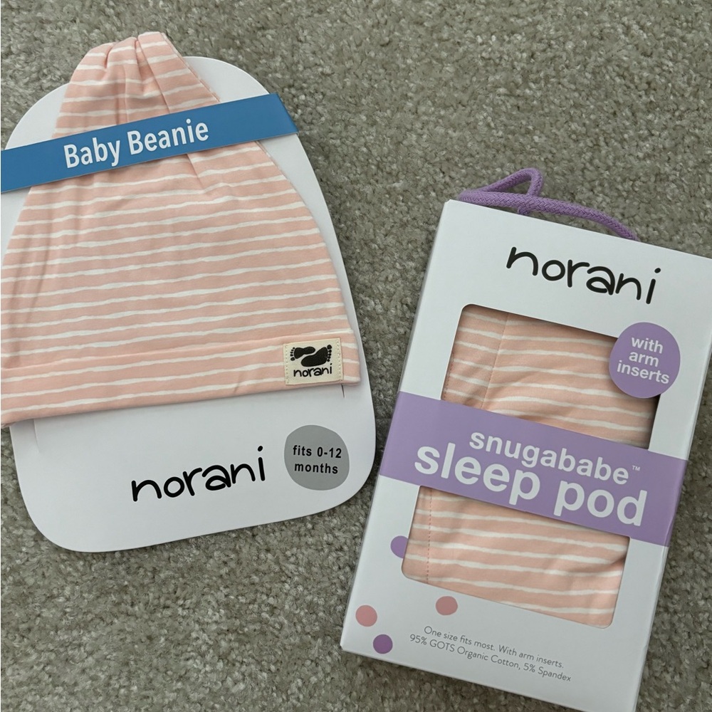 Baby swaddle & beanie set